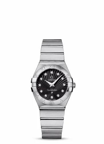 Omega Constellation Quartz 27 Brushed Stainless Steel / Black Supernova 123.10.27.60.51.001 (12310276051001)